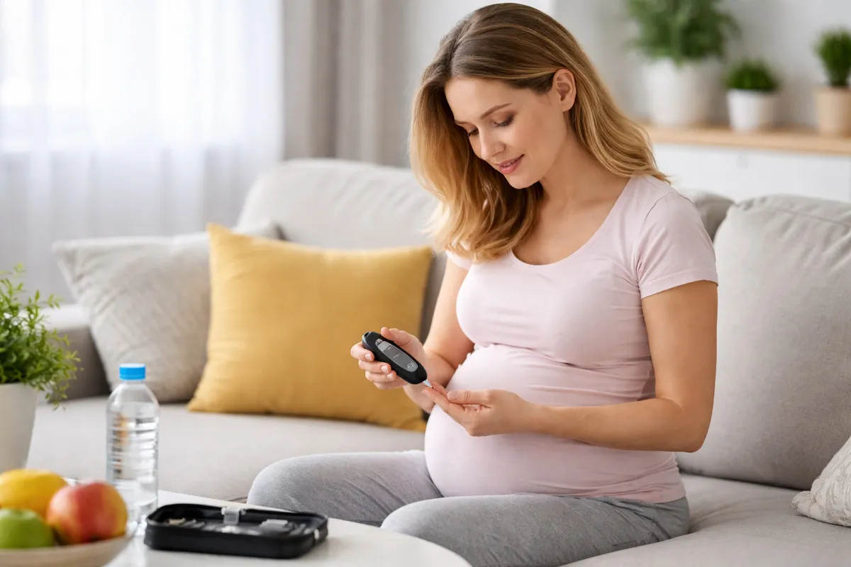 Kobieta cierpiąca na cukrzycę ciążową